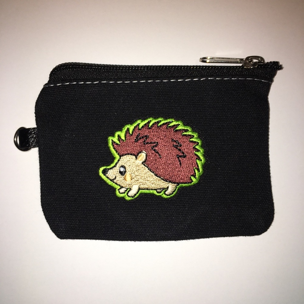 Hedgehog Zippered Canvas Coin Purse/Pouch
